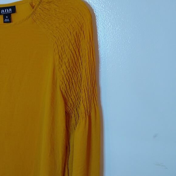 A.N.A top women's size Medium Mustard blouse. Career - Picture 3 of 8